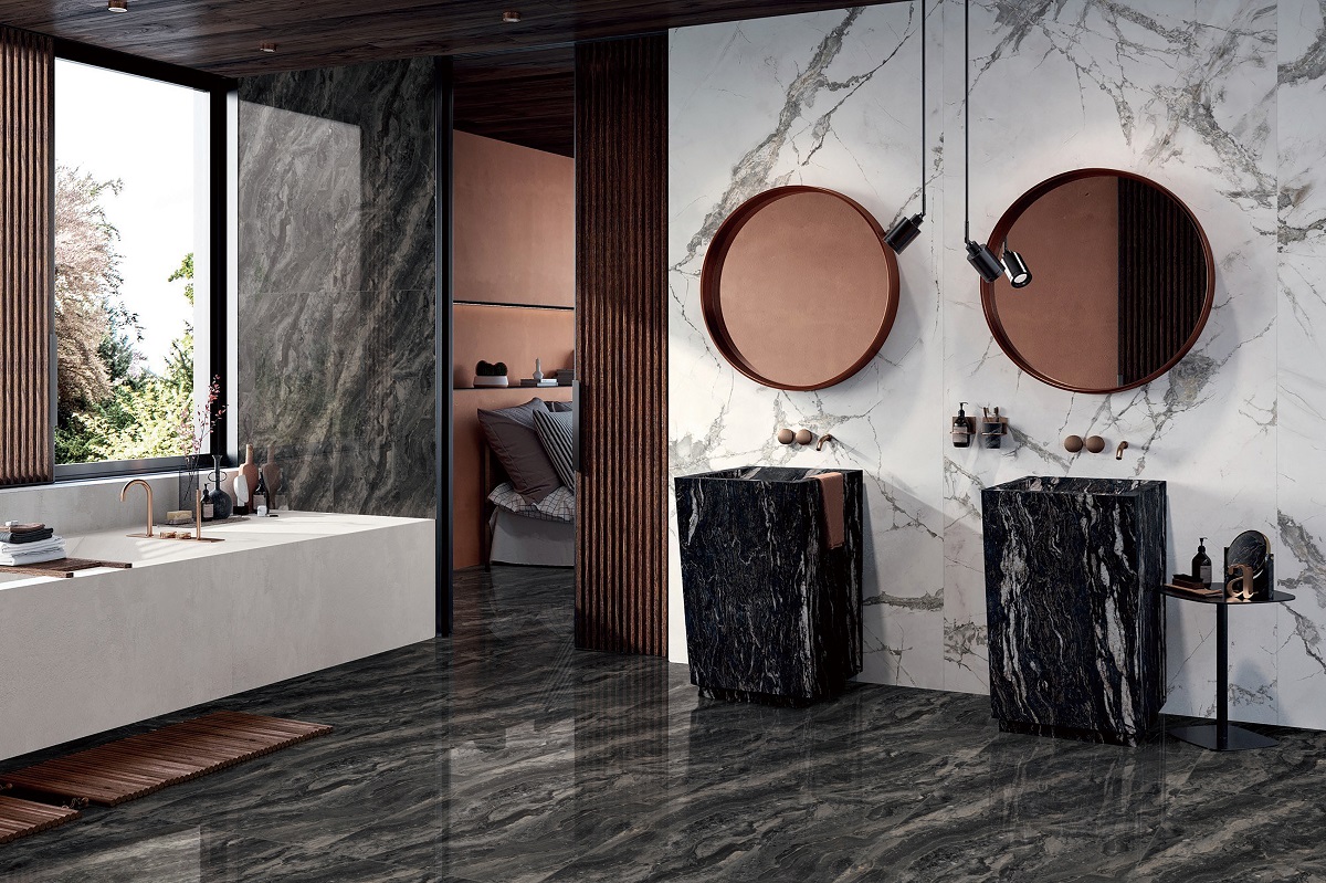 глазурованная плитка из порелена темного цвета