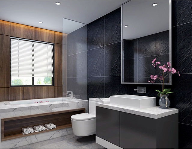 Черная матовая плитка в античном стиле