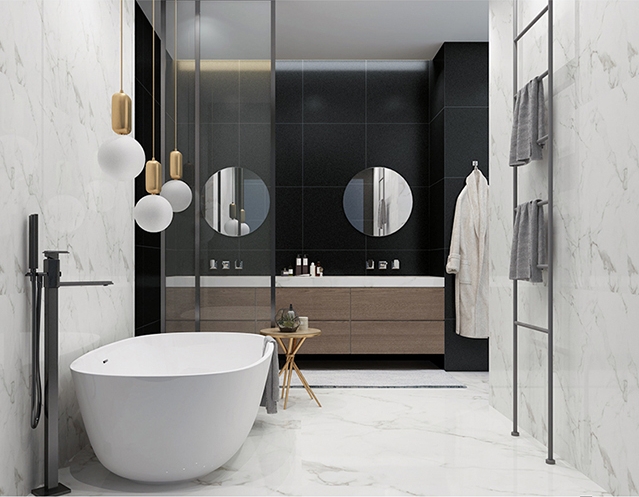 Глазурованная керамогранитная плитка для душевых стен